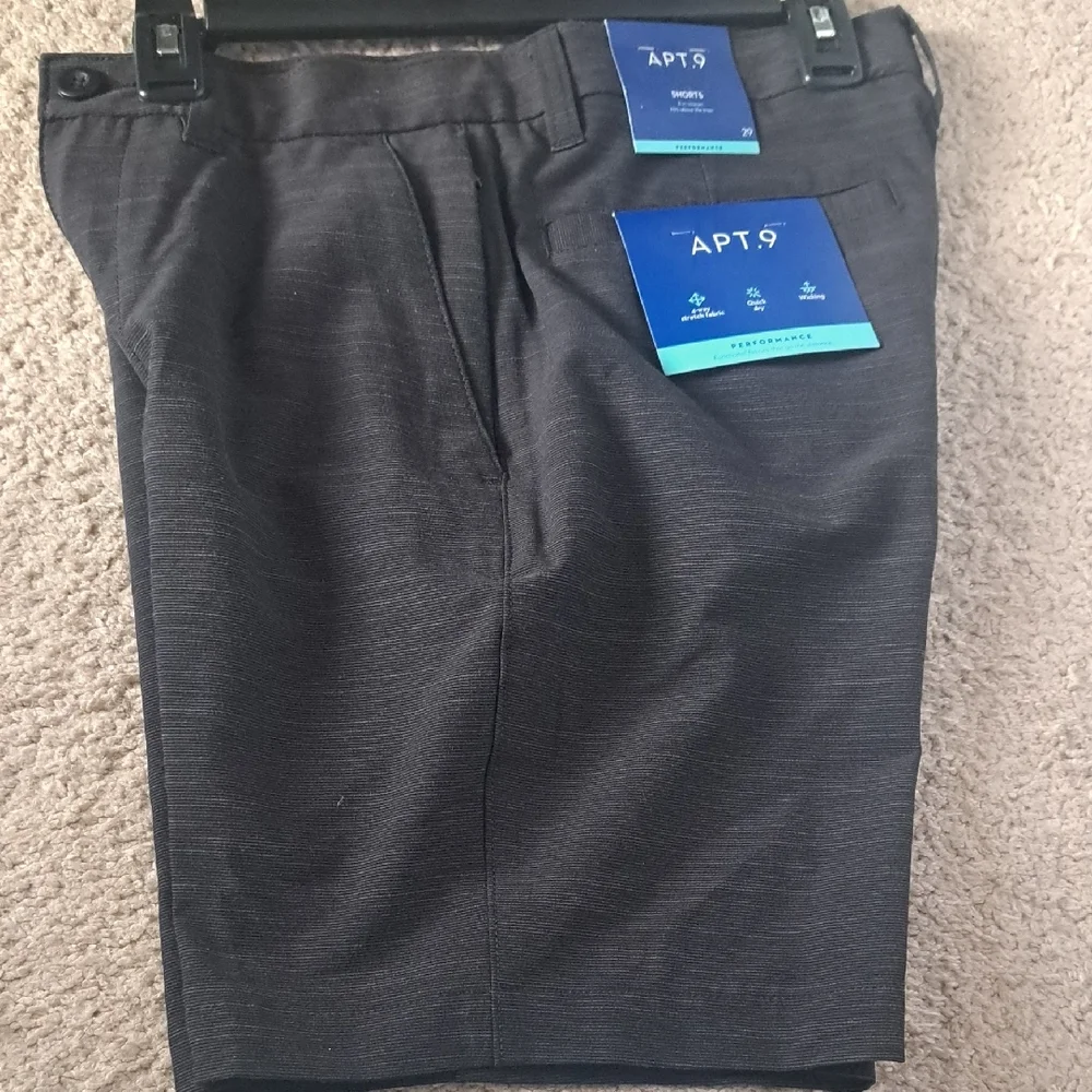 Apt. 9 Gray and Black Flat Front Dress Shorts NWT 2 for Less than 1 - Picture 2 of 4